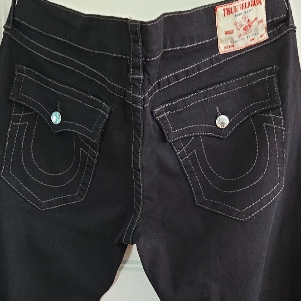 True Religion Ricky Relaxed Straight Black Flap Big T SZ 40 Men's Jeans Denim